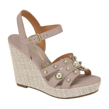 Vizzano 6283-2117 Studded Wedge Sandal in Taupe